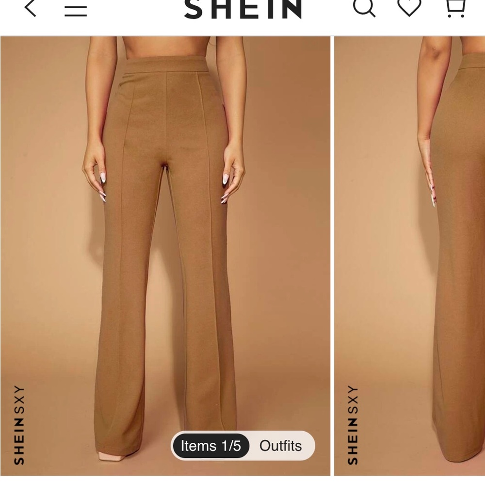 SHEIN SXY Solid High Wasit Flare Leg Pants